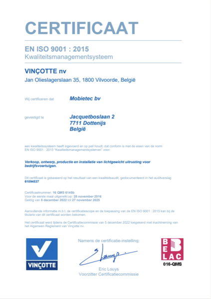 ISO certificate mobietec